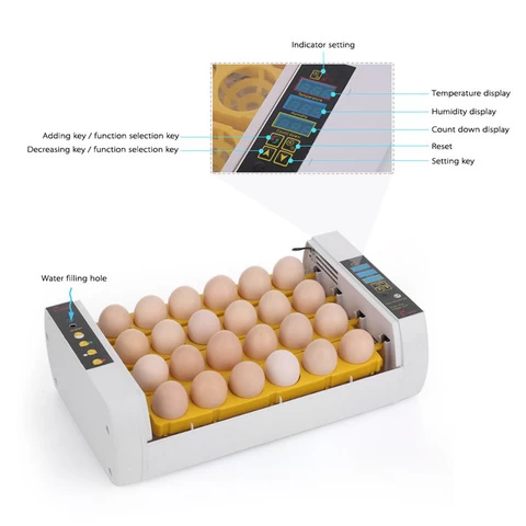 HHD CE certificate Full automatic 132 pcs quail 24 eggs incubator hatchery machine  in germany