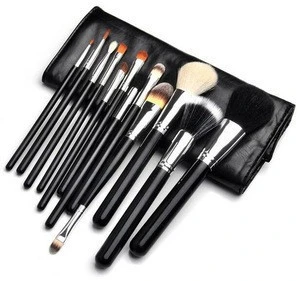 High end natural hair makeup brush set, Cosmetic makeup brush set, 12 Pcs Makeup Brushes Tools Kit