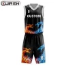 High quality basketball jersey college printing reversible basketball uniform