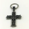 High quality cross keyring/cross shaped metal keychains/religious cross key chain