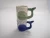 Import High quality daily office use green mug with the whale tail handle for drinking from China