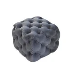 High quality fabric dark gray furniture stool ottoman