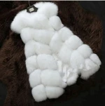 High quality Fur Vest coat Luxury Faux Fox Warm Women Coat Vests Winter Fashion furs Women's Coats Jacket Gilet Veste
