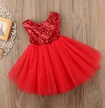 High Quality Heart Cutout Sequin Junior Flower Girl Dress Christening Dresses