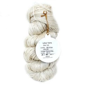 high quality Undyed 100%mulberry Silk Hand Knitting Yarn in natural color
