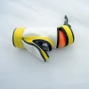 HIGH QUALITY YELLOW WHITE PU LEATHER GOLF BALL HOLDER POUCH BAG FOR STORAGE