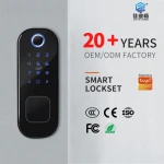 High Security Fingerprint Auto Deadbolt Lock TTlock Tuya APP Electric Bolt Digital NFC Password Keyless WiFi Smart Door Lock