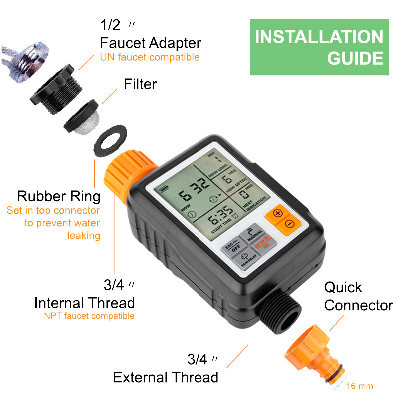 Buy Home Garden Automatic Abs Plastic Digital Irrigation Tap Water ...
