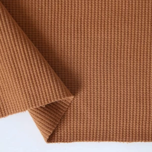 Hot 97%Cotton 3%Spandex 280GSM Stretch Waffle Fabric for Garment Co0014-34