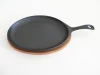 Hot Cast Iron Oval Pan with Wooden Stand