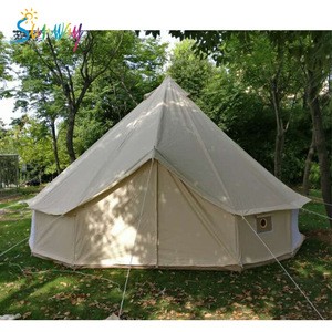 Hot Sale 3m 5m 6m 4m Bell Tents ,Large Waterproof Canvas Camping