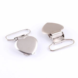 Hot sale fashion customized lead free metal garment pacifier suspender clips