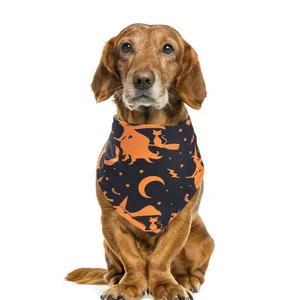 Hot Sale Halloween Pet Accessories Scarves Custom Printed Wholesale Dog Bandana Collar