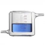 Hot sale high quality double layer laboratory jacketed beaker glass reaction bottle for sale