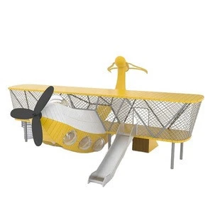 Hot Sale Kids Play Amusement Metal  Aircraft Model Slide and Swing Outdoor Playground Equipment