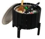 Hot Sale Outdoor Furniture Round Cooler for Drinking Storage Anti-UV Ice Bucket with Plastic Frame