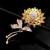 Import Hot Sale Sunflower Plant Womens Alloy Brooch Diamonds Fashion Flower Cute Brooch from China