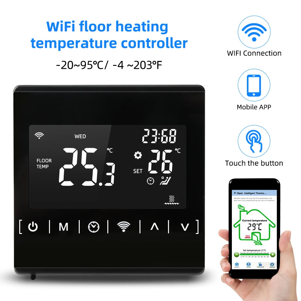 HOT SALE Tuya wifi thermostat Electronic floor Heating temperature remote controller for google home,alexa