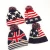 Import Hot selling National flag pattern Knitted Jacquard Acrylic UK America Winter hat with pompom fans hat from China