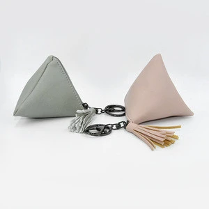 Hot selling  positive triangle design leather mini  artwork coin purse