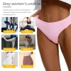 Hot Selling Solid Color Customization Womens Ice Silk Panty Female FancyLow Waist Seamless Women G-String Thongs For Ladies
