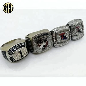 Hot selling USA popular style rhinestone metal sports championship ring