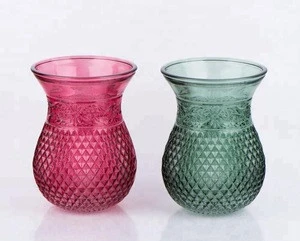 HP281PT belly shape glass vase sprayed with color