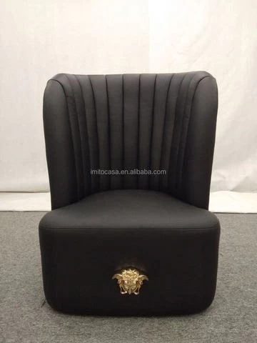 IMITO CASA Italy Luxury Furniture Living Room Stylish Black Leather Accent Chair European Modern Leisure Chair Fashion Recliner