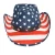 Import Independence Straw Cowboy Hat USA American Flag Hat Stars and Stripes Printed Straw Hat from China