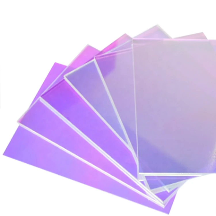 Iridescent Acrylic Sheet A4 Transparent Plastic Color With Pmma acrylic charms rainbow holo