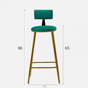 Iron gold bar stool simple home backrest chair high stool modern cafe bar chair