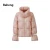 Import Irregular vertical stripe shell Ladies&#x27;  detachable collar scarf puffer padding Jacket from China