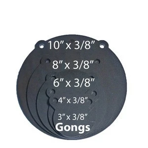 JIADI TSG-GG AR500 3/8&quot; Steel Shooting Target Gong Laser Cut/Metal Round Swing Hanging Target with Mounting Holes