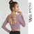 Import Jinyue  Mesh Patchwork Padded Sport Yoga Long Sleeve Crop Top Women Padded Fitness Dance Shirts with Removable Chest Pads from China
