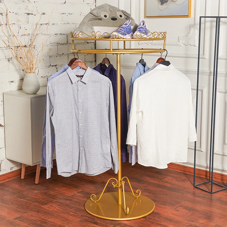 Kainice Wholesale hanging display rack custom size metal round rotating clothing display stand  rotating display stand