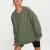 Import Khaki Oversized Plain Crew Neck Pullover Sweatshirt from China