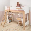 kids loft bed sleep OEM ODM new pine wood white natural children beds single children kids furniture