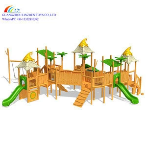 kids wood playground outdoor with EN1176 certificate