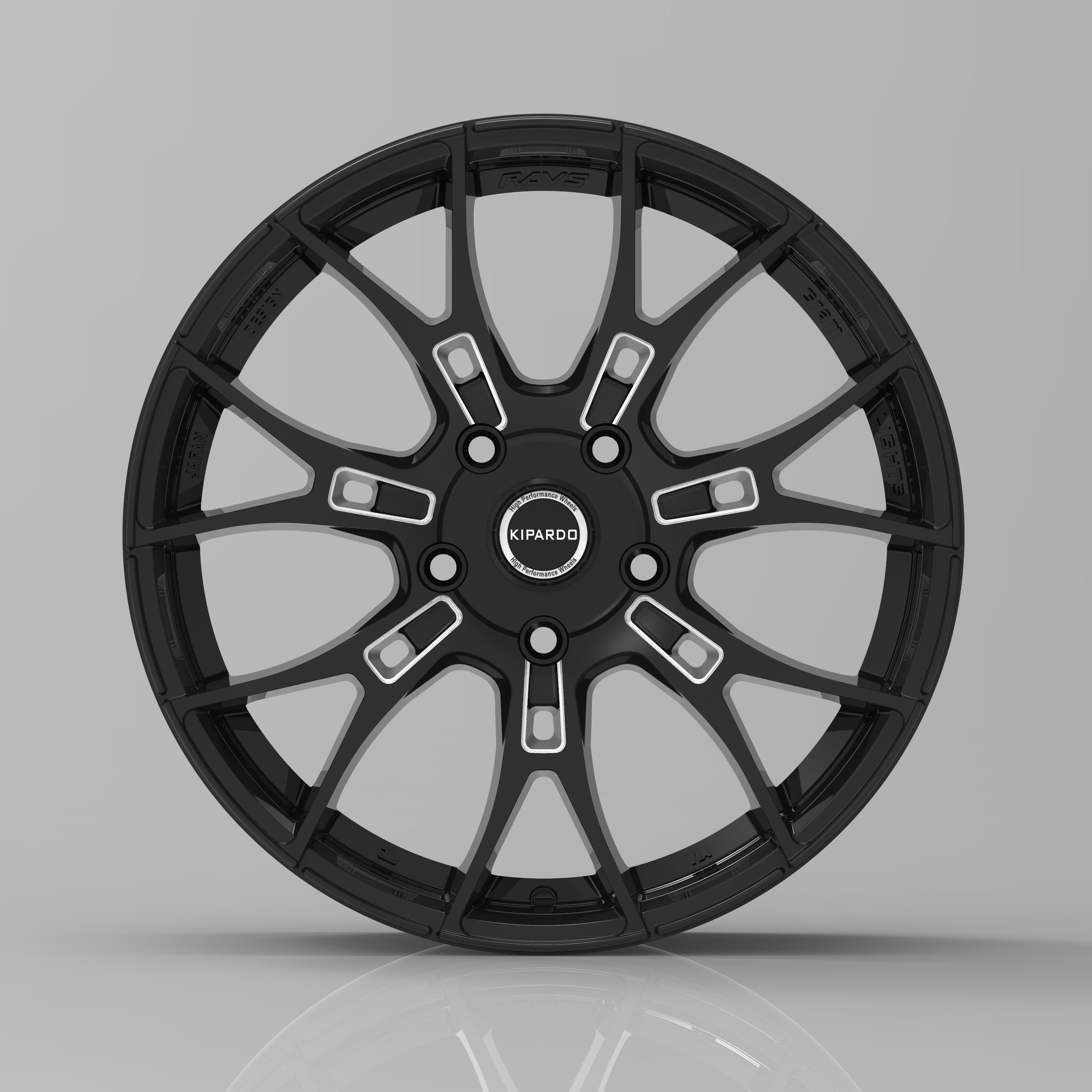 Kipardo 15 17 Inch Sport Rim Alloy Wheel 4 5 Hole 4X100 5X100 5X112 5X114.3 5X120
