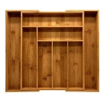 Kitchen drawer adjustable expandable bamboo cutlery storage tray utensil organizer