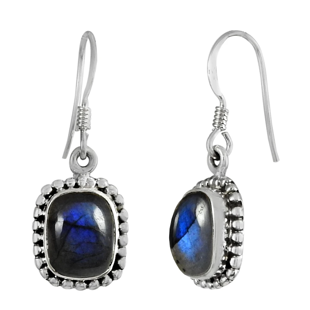 Labradorite Hot Selling 925 Solid Sterling Silver Natural Gemstone Earring Handmade Jewelry