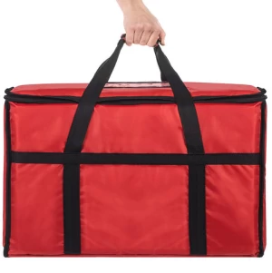 Large Capacity Wholesale 1680D Insulated Hot Food Takeaway Delivery Carrier Reusable Cooler Bag