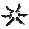 large size pointed black high quality genuine leather women stiletto sexy mature sexy dress high heels shoes