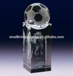 Laser engraved Crystal football trophy for sport event souvenirs