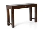 Lavish Honey Oak & Walnut Finish Solid Wood Cube Console Table