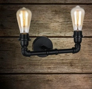 LED edison filament bulb Vintage Industrial Steampunk Iron Water Pipe Shape Wall Lamp NS-125337
