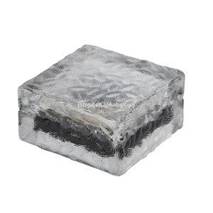 LED Solar Glass Ice Cube Lights - Waterproof Frosted Glass Brick Rock Lamp Outdoor Solar Garden Light for Path Yard Garden Lawn