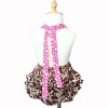 Leopard pattern halter bow knot cute baby bubble sunsuit 2 year old baby rompers