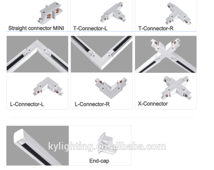 Track Light Rectangular Box Connection Buy Lighting Track 1 Phase Recessed 2 Wires Track Light Rail Cob ...