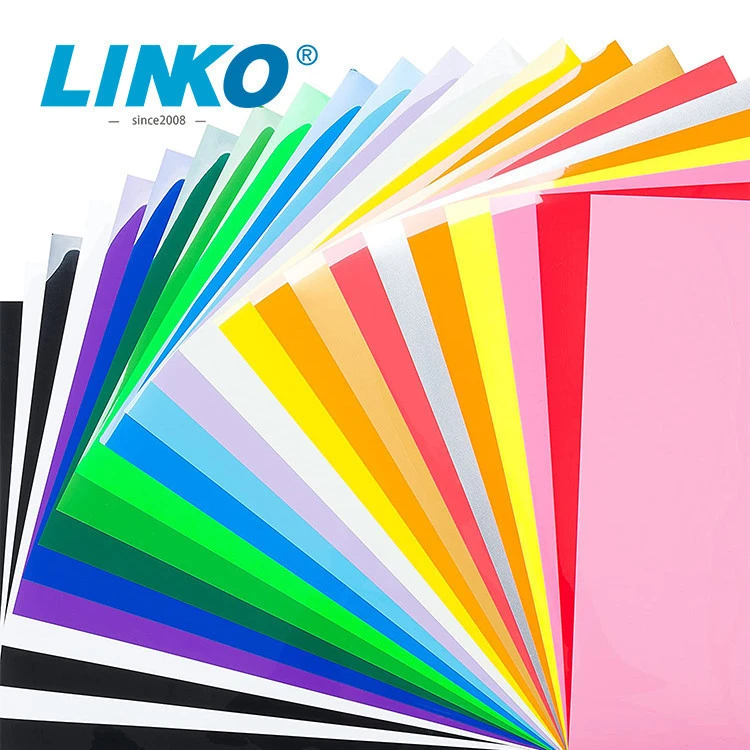 LINKO  Eco-friendly No Smelling PU HTV Heat Transfer Vinyl Sheets Heat Press Vinyl for Cotton Fabric Product Tranfer Printing